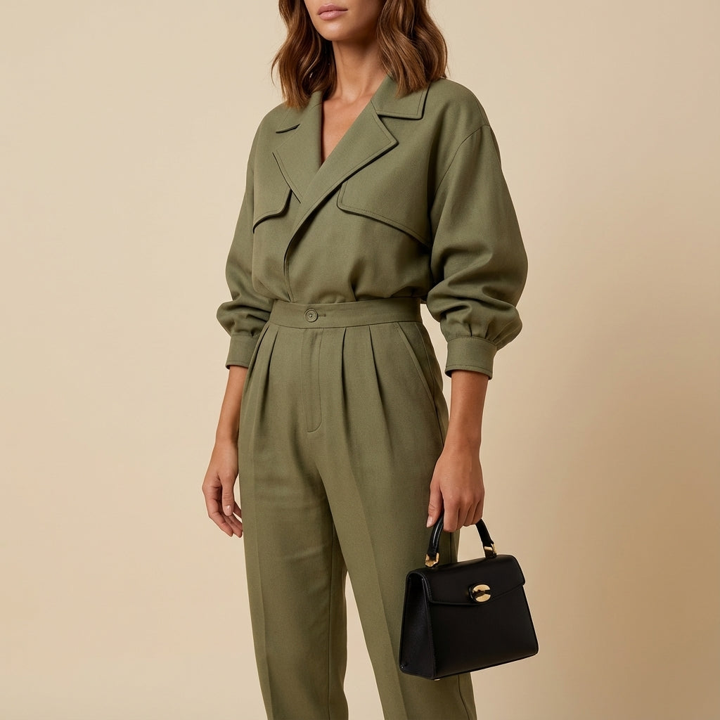 Traje sastre suelto mujer dos piezas | Uso diario primavera