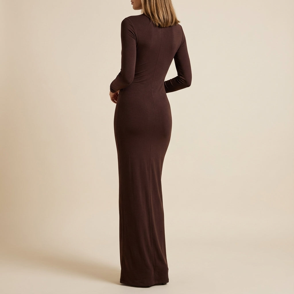Vestido largo mujer corte maxi con abertura lateral | Eventos formales