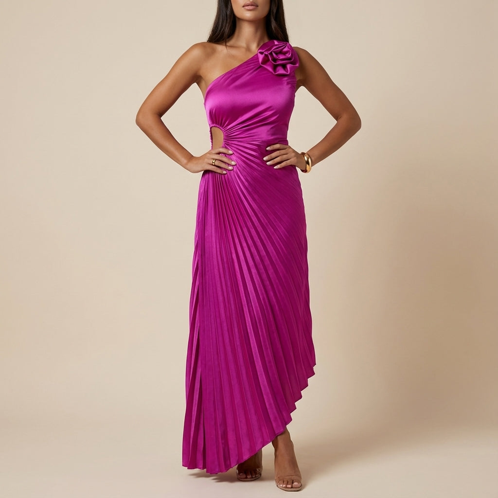 Vestido largo asimétrico de mujer para una ocasión | Para la noche