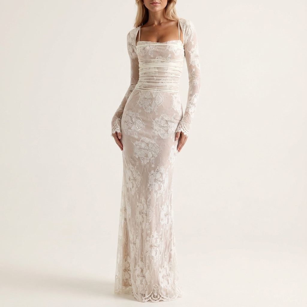 Vestido maxi mujer corsé con estampado floral | Eventos y recepciones