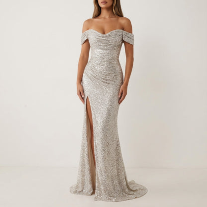 Vestido mujer con lentejuelas color plateado | Uso diario