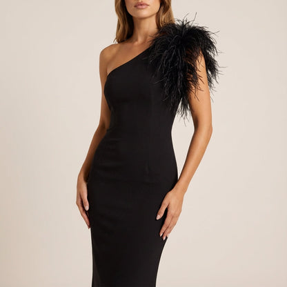 Vestido maxi mujer asimétrico un hombro | Salidas nocturnas