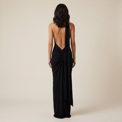 Vestido de noche mujer sin mangas escote en un hombro | Eventos