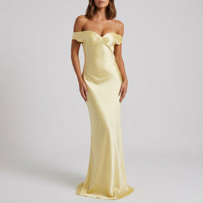 Vestido maxi mujer sin espalda silueta fluida | Eventos nocturnos