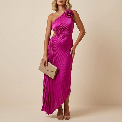 Vestido largo asimétrico de mujer para una ocasión | Para la noche