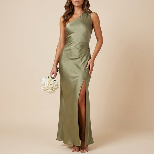 Vestido largo mujer corte asimétrico maxi | Eventos de noche