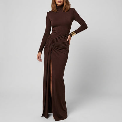 Vestido largo mujer corte maxi con abertura lateral | Eventos formales