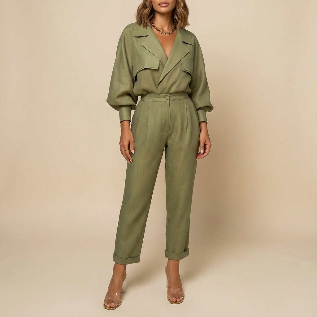 Traje sastre suelto mujer dos piezas | Uso diario primavera