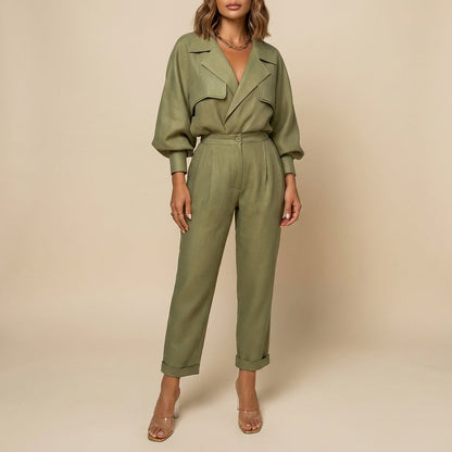 Traje sastre suelto mujer dos piezas | Uso diario primavera