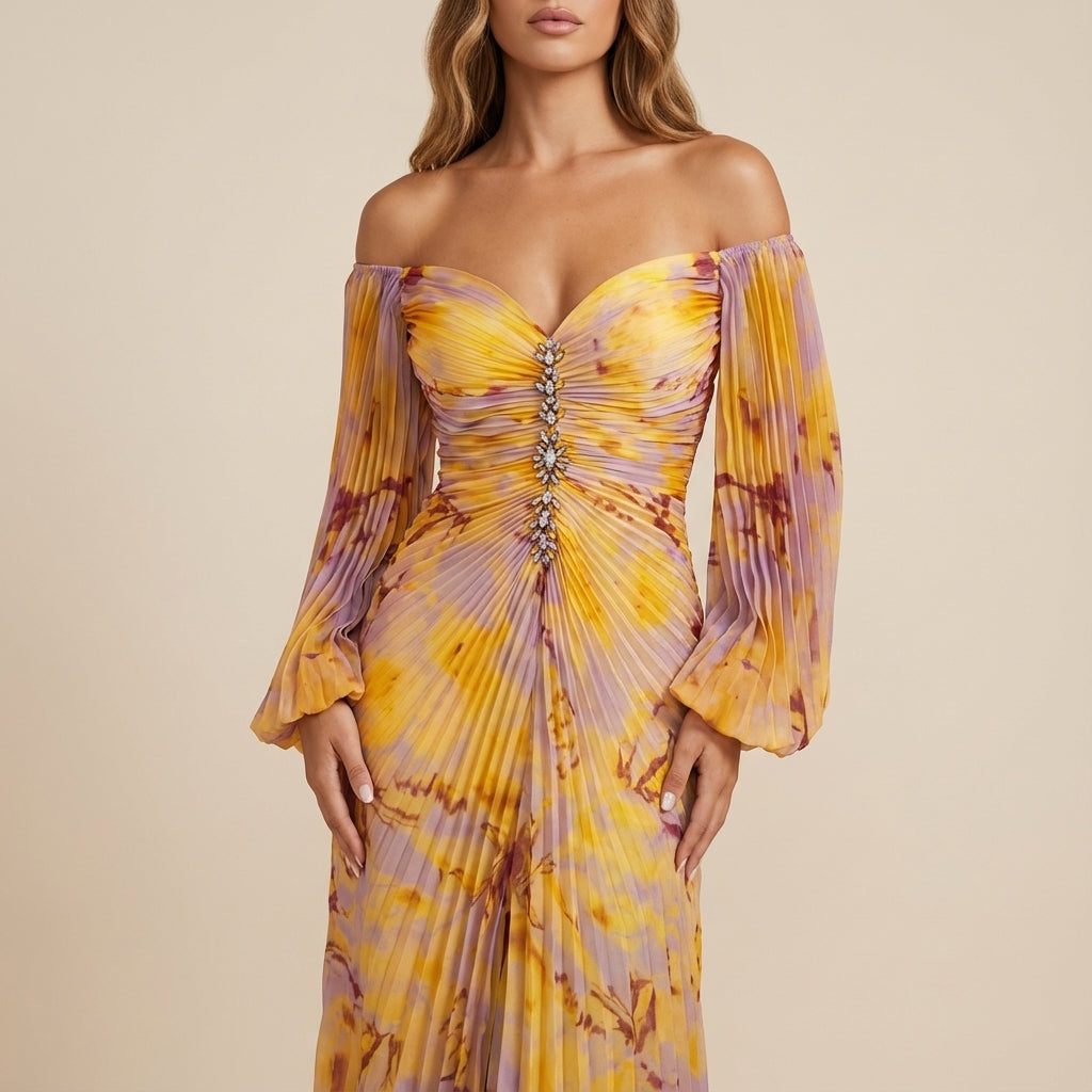 Vestido midi mujer escote en V corsé estructurado | Eventos formales